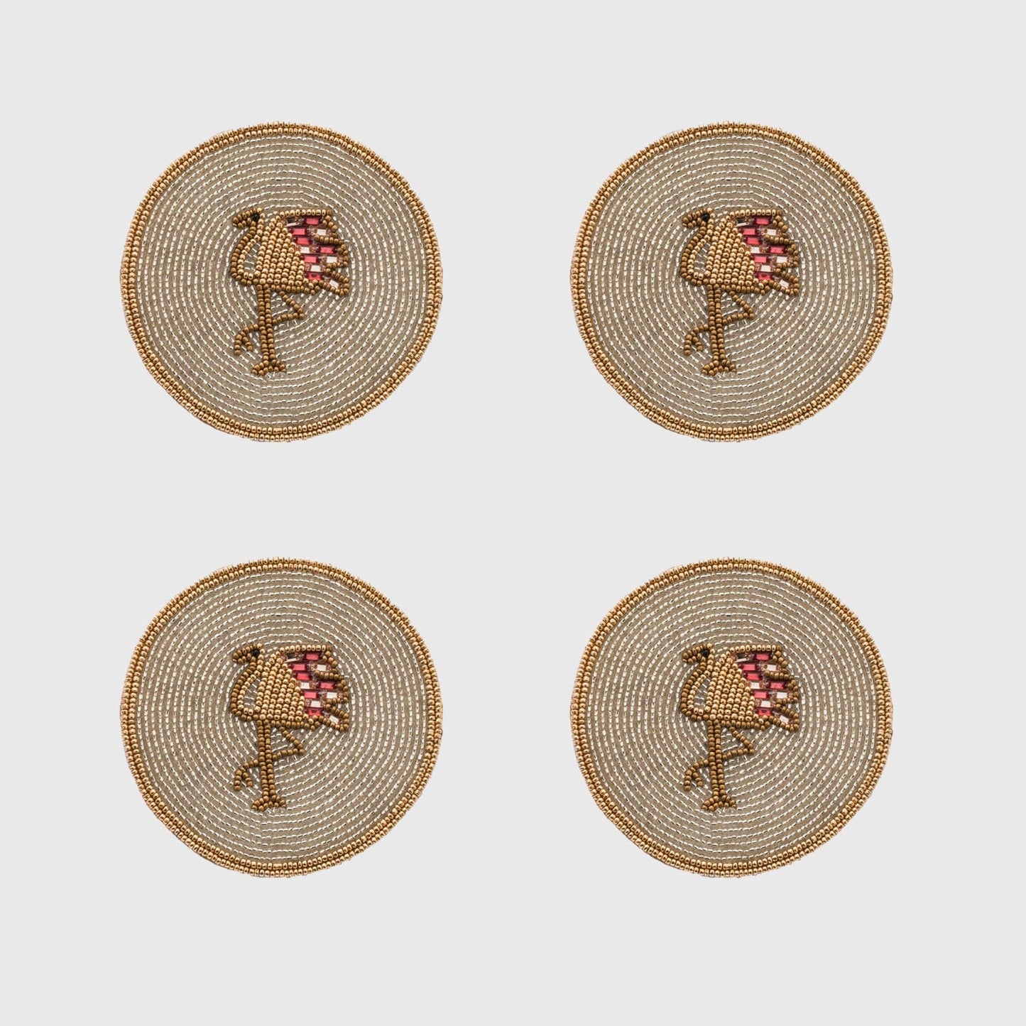 Flamboyant Flamingo Beaded Coasters