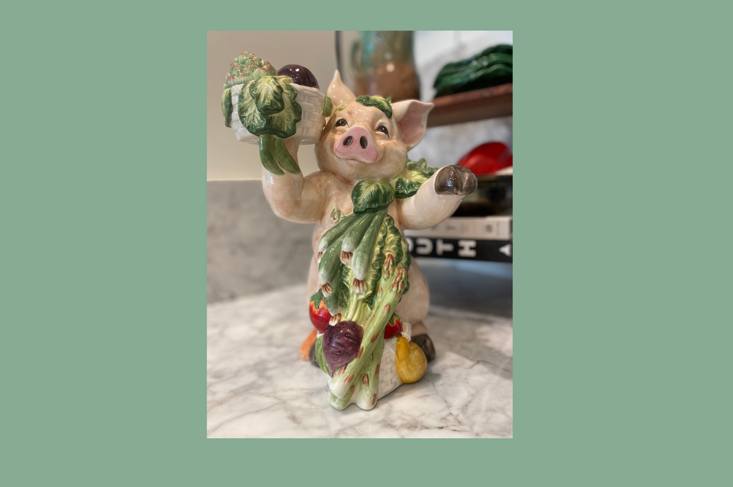 FITZ & FLOYD PERCY THE PIG FRENCH MARKET FIGURINE
