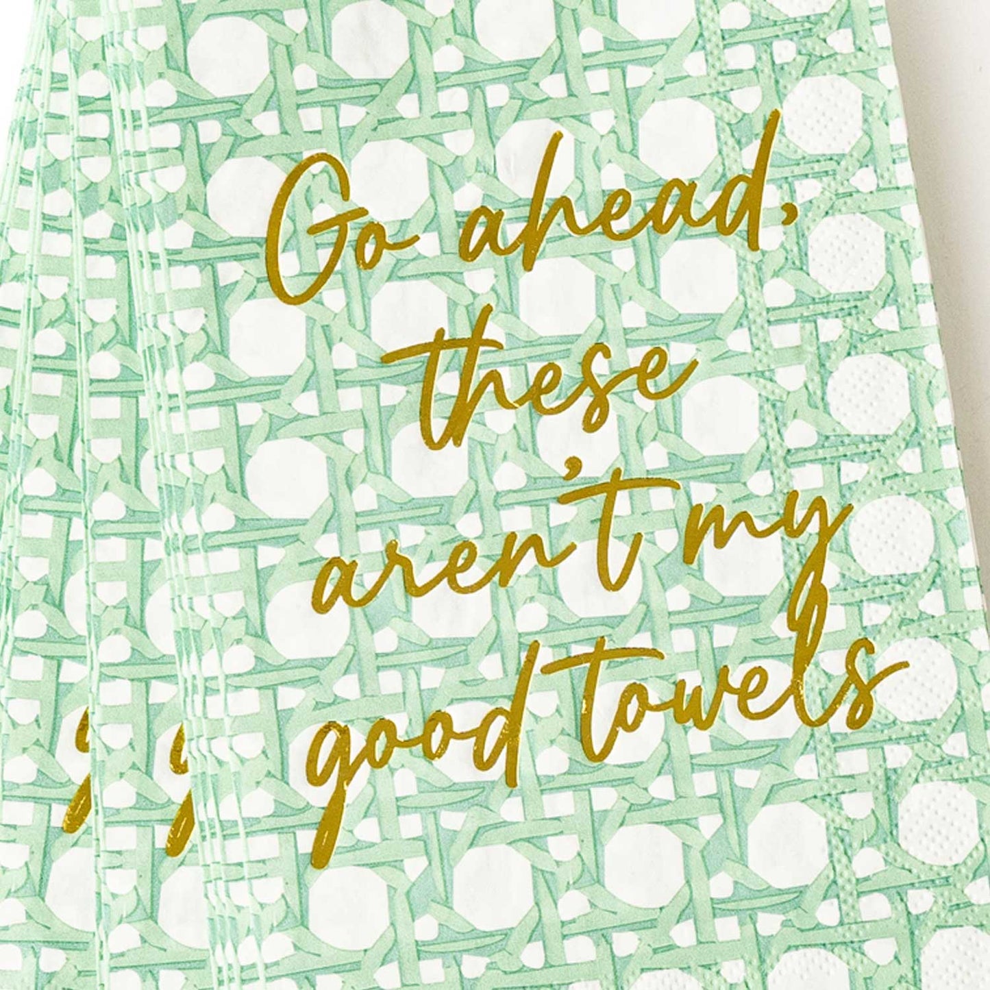 Green Cane Floral Guest Towel Pack – Set of 16