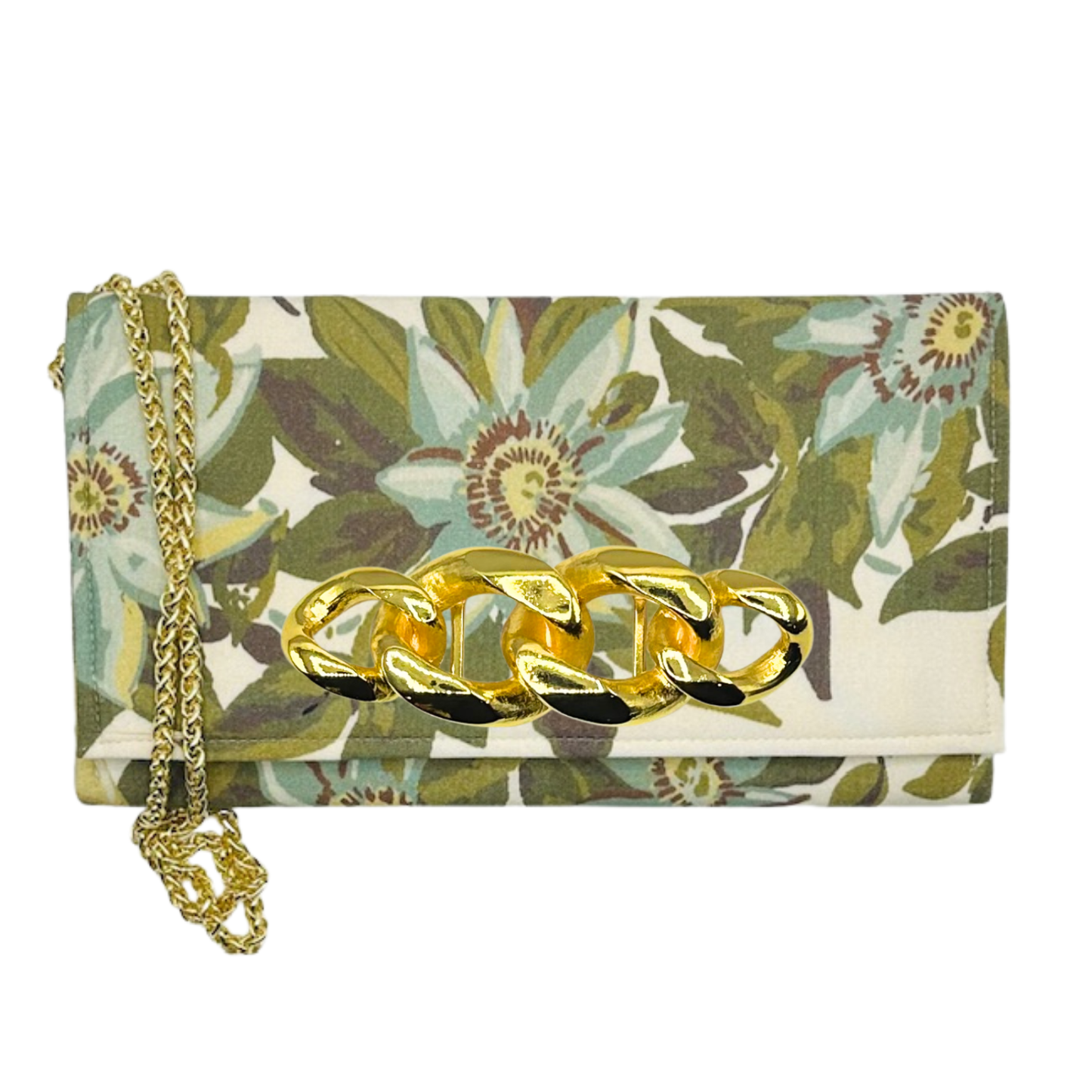 Floral limited-edition Melinda Crossbody Clutch with Coral Embellishment