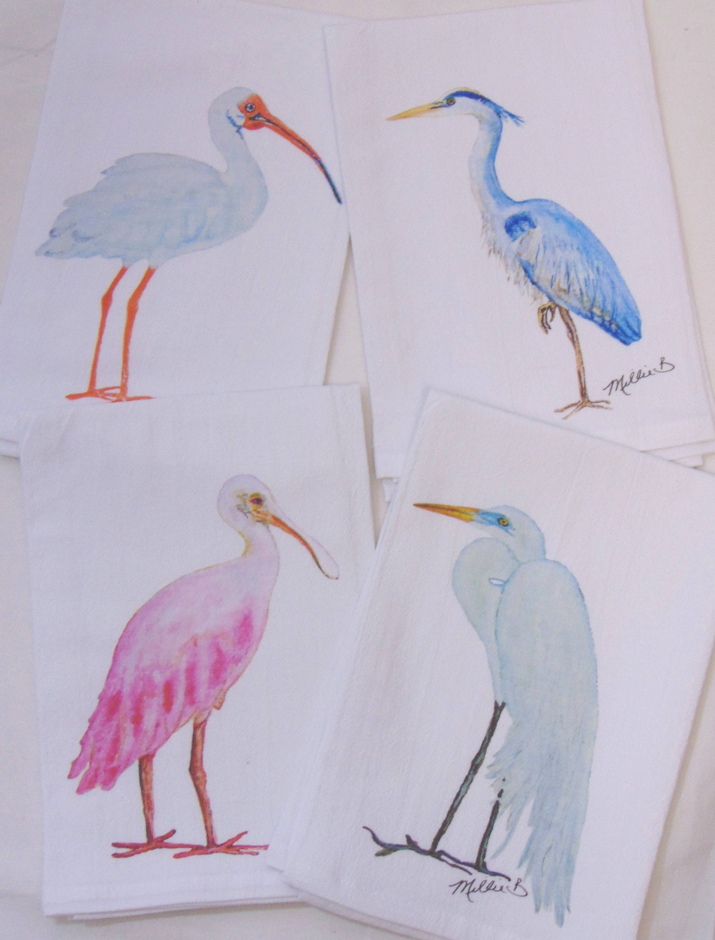 Watercolor Spoonbill Flour Sack Towel – Limited Edition by Lowcountry Linens