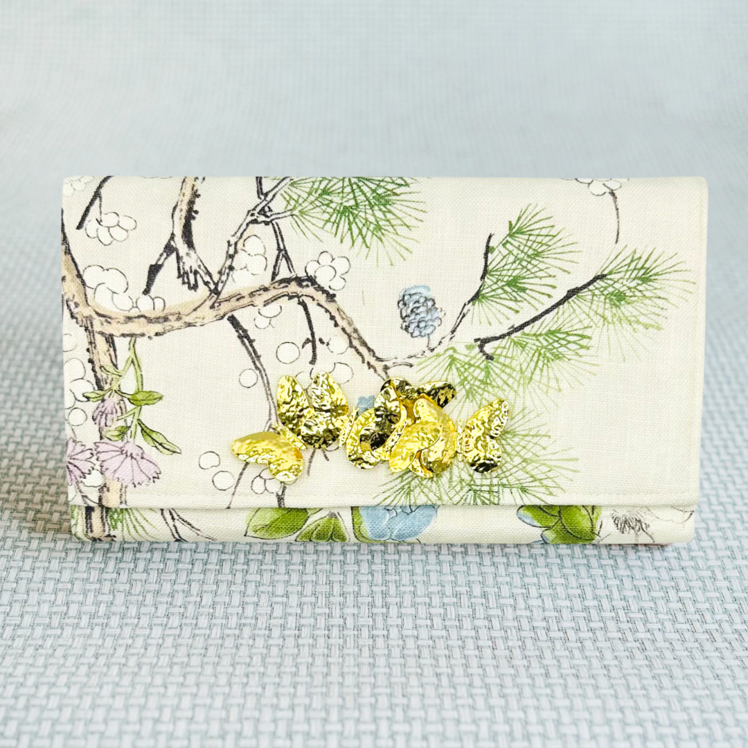 Floral Thibaut Butterfly Clutch - Garland Bags