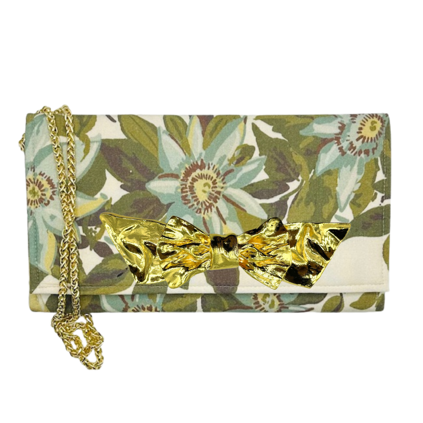 Floral limited-edition Melinda Crossbody Clutch with Coral Embellishment