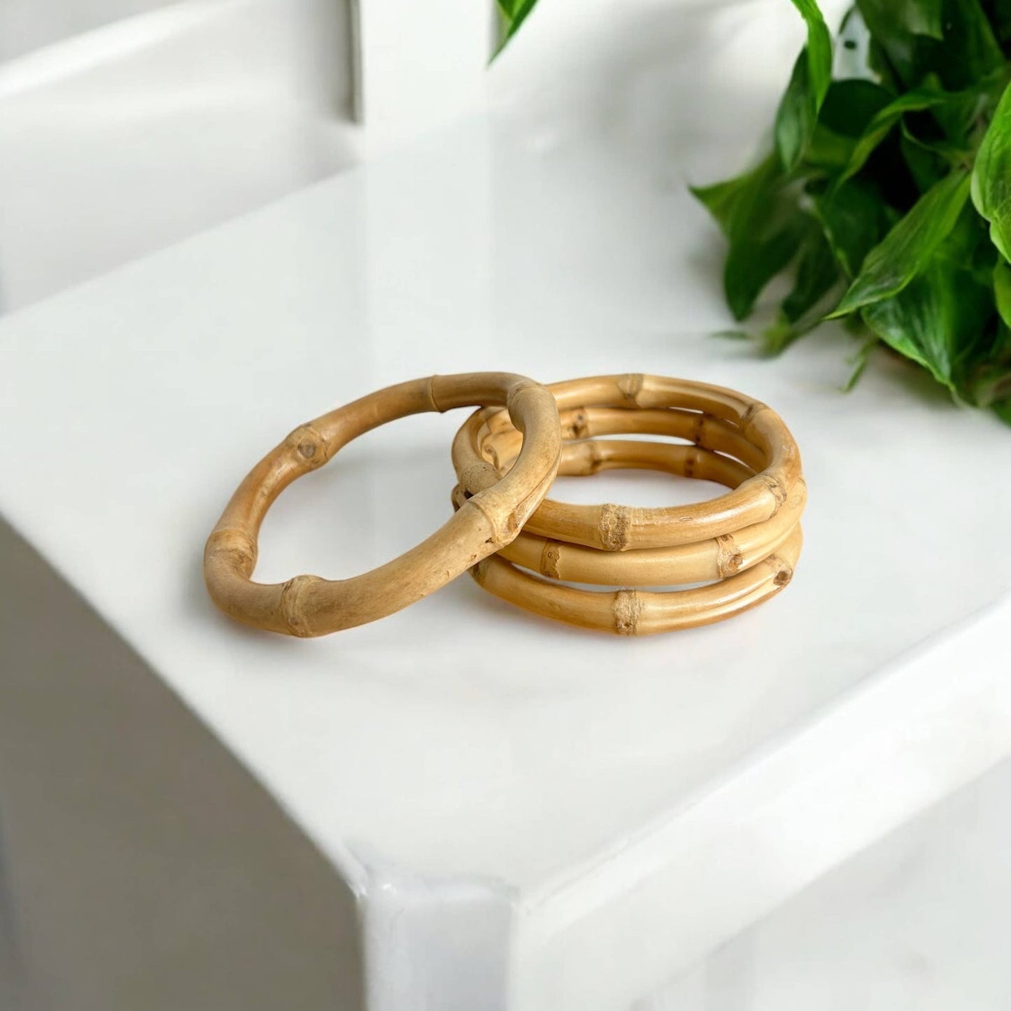 Bamboo Bangle Bracelets – Set of 3 | Palm Beach Summer Chic