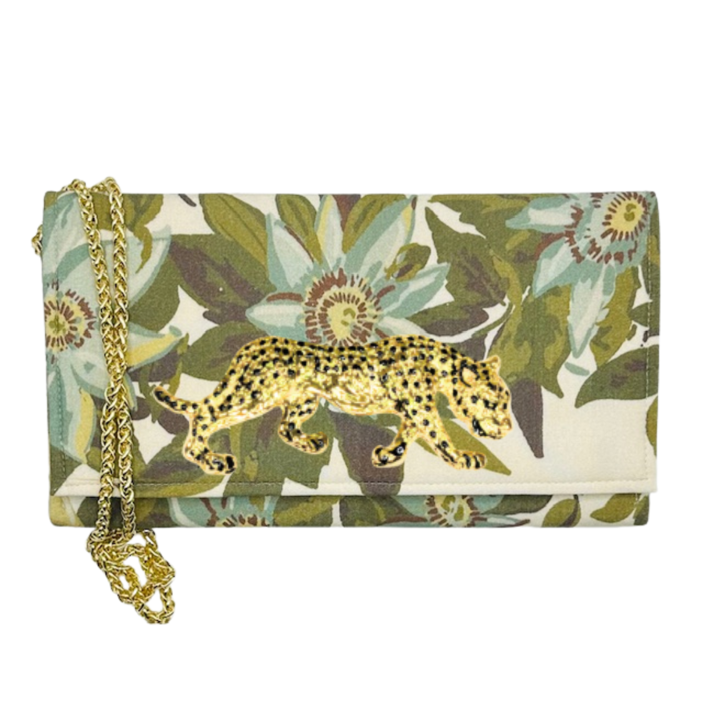 Floral limited-edition Melinda Crossbody Clutch with Coral Embellishment