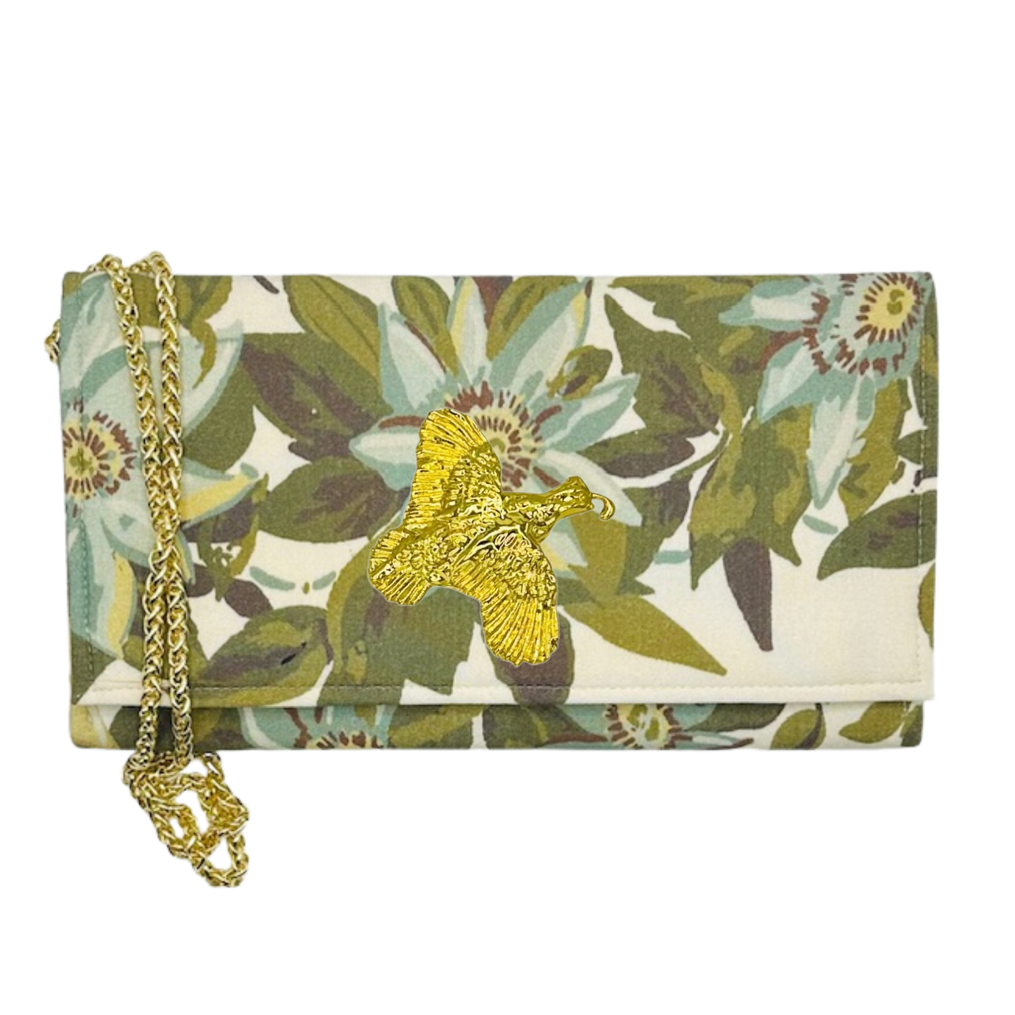 Floral limited-edition Melinda Crossbody Clutch with Coral Embellishment