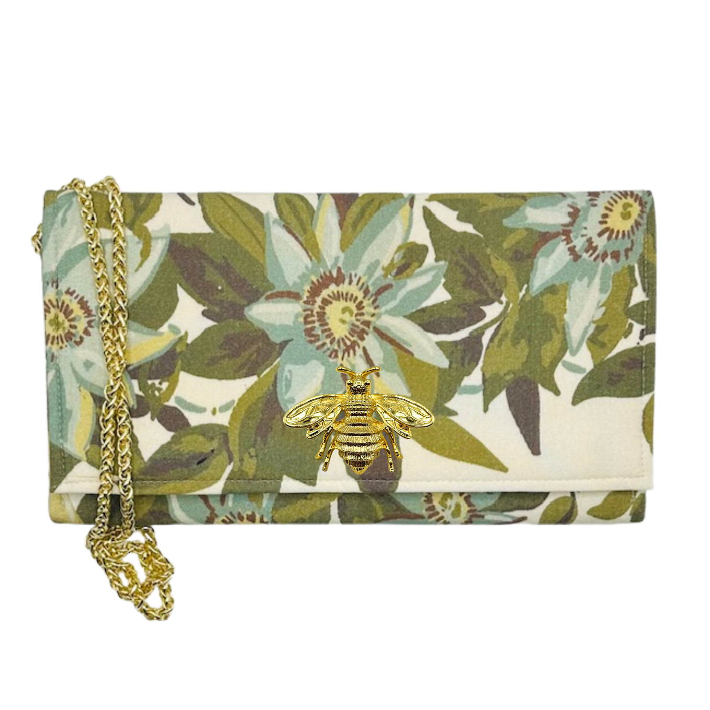 Floral limited-edition Melinda Crossbody Clutch with Coral Embellishment