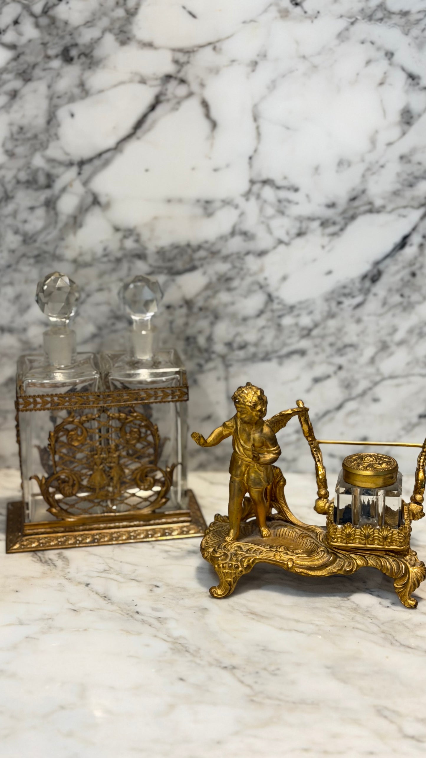 Antique French Gilt-Bronze Double Perfume Casket