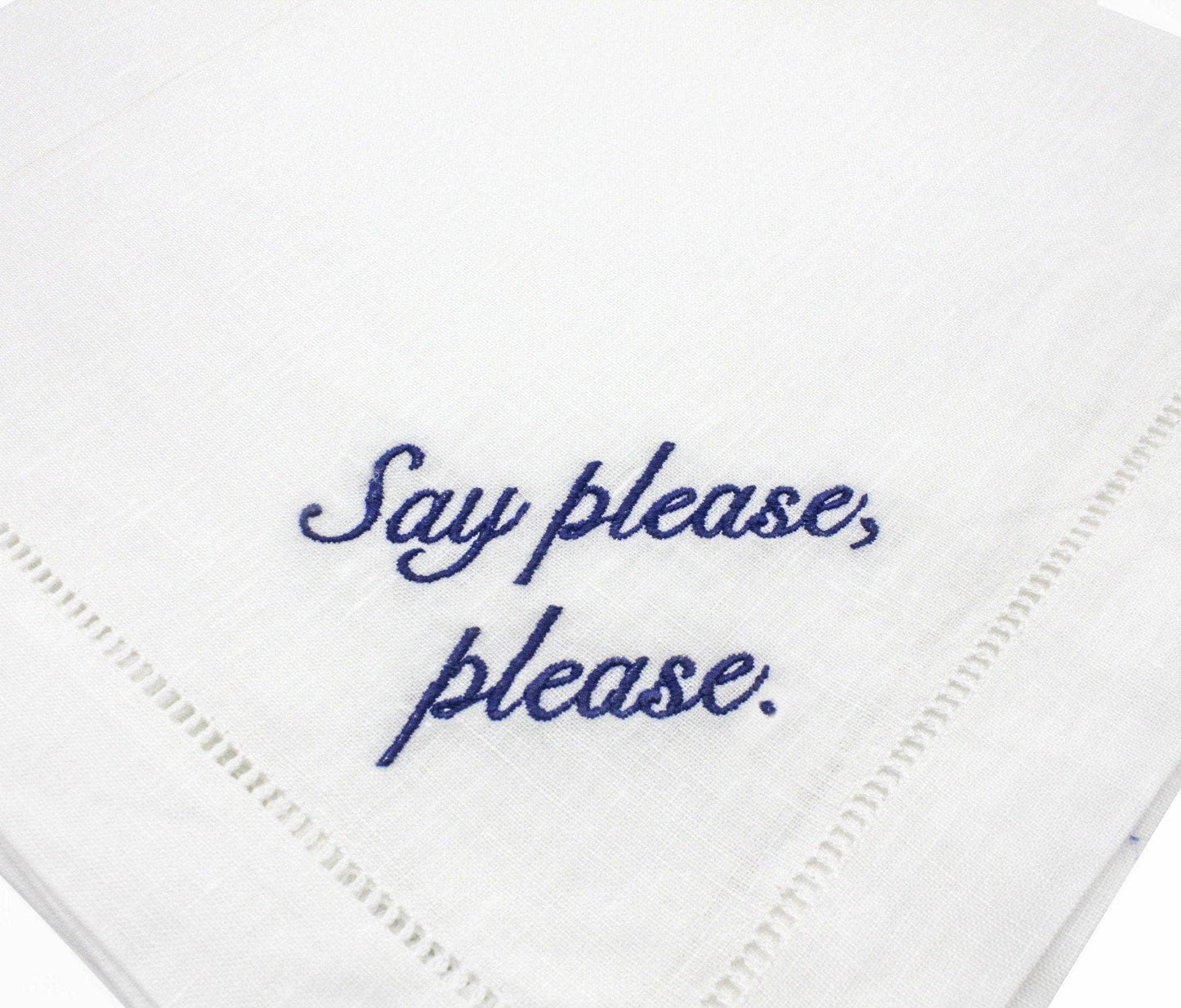 Miss Manners Dinner Napkin Set of 4 (Blue) – by Chefanie