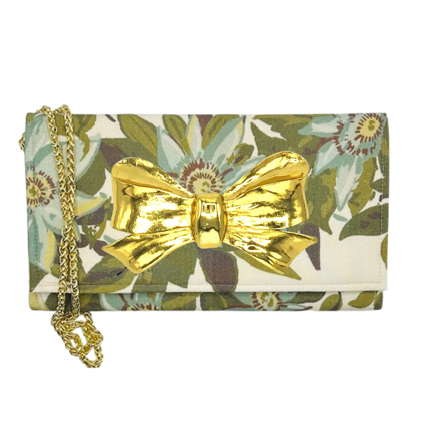Floral limited-edition Melinda Crossbody Clutch with Coral Embellishment