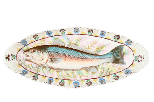 1890's Victoria MARX & GUTHERZ CARLSBAD FINE PORCELAIN FISH SET
