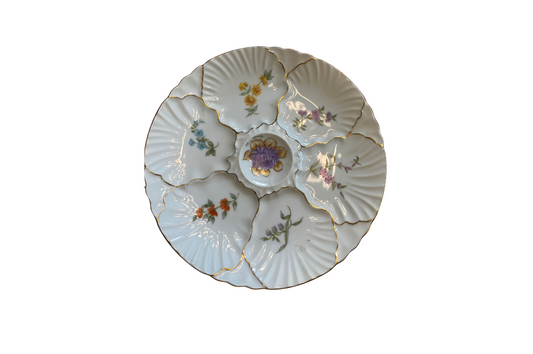 Antique Bohemian Oyster Plate