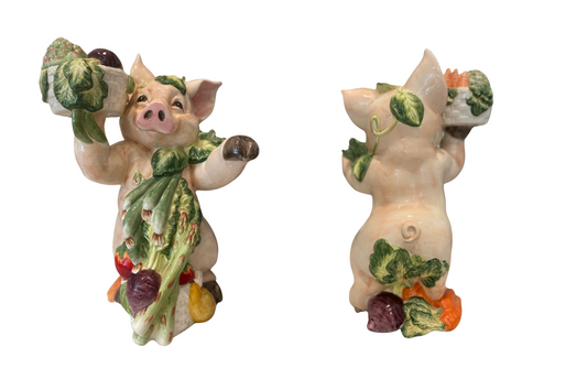 FITZ & FLOYD PERCY THE PIG FRENCH MARKET FIGURINE