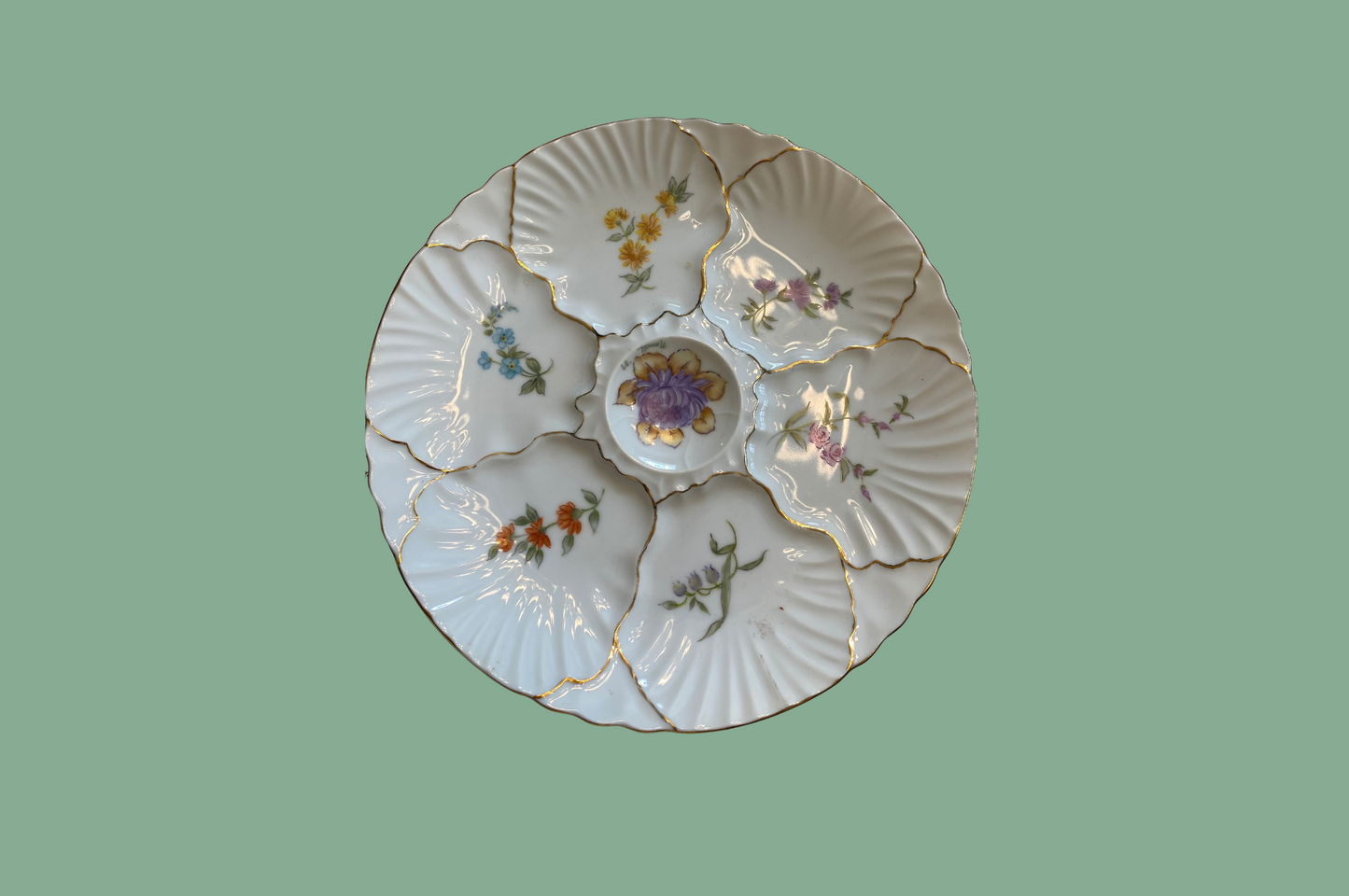 Antique Bohemian Oyster Plate