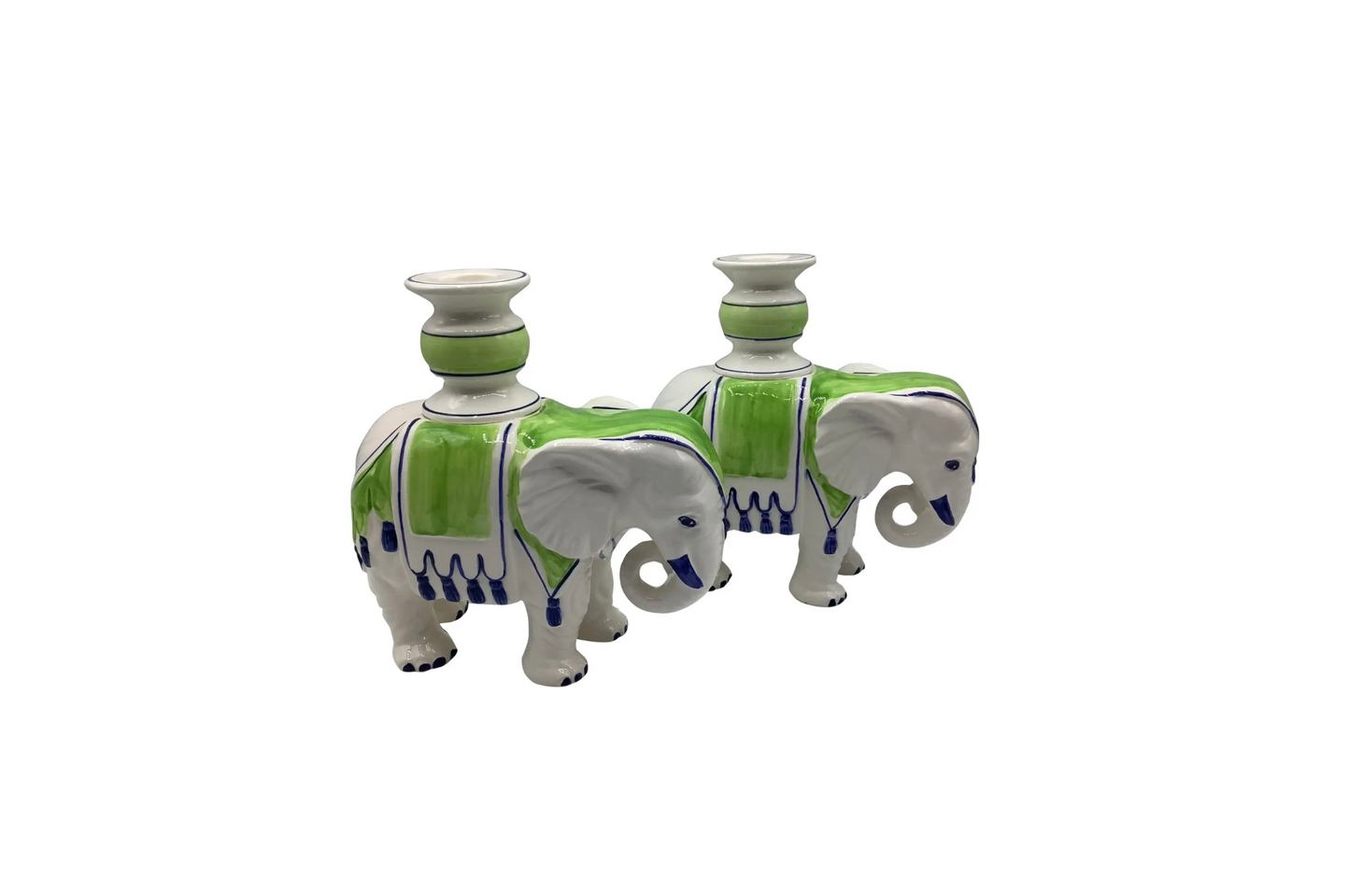 Vintage 1970s Fitz & Floyd Elephant Candlestick Holders, Pair