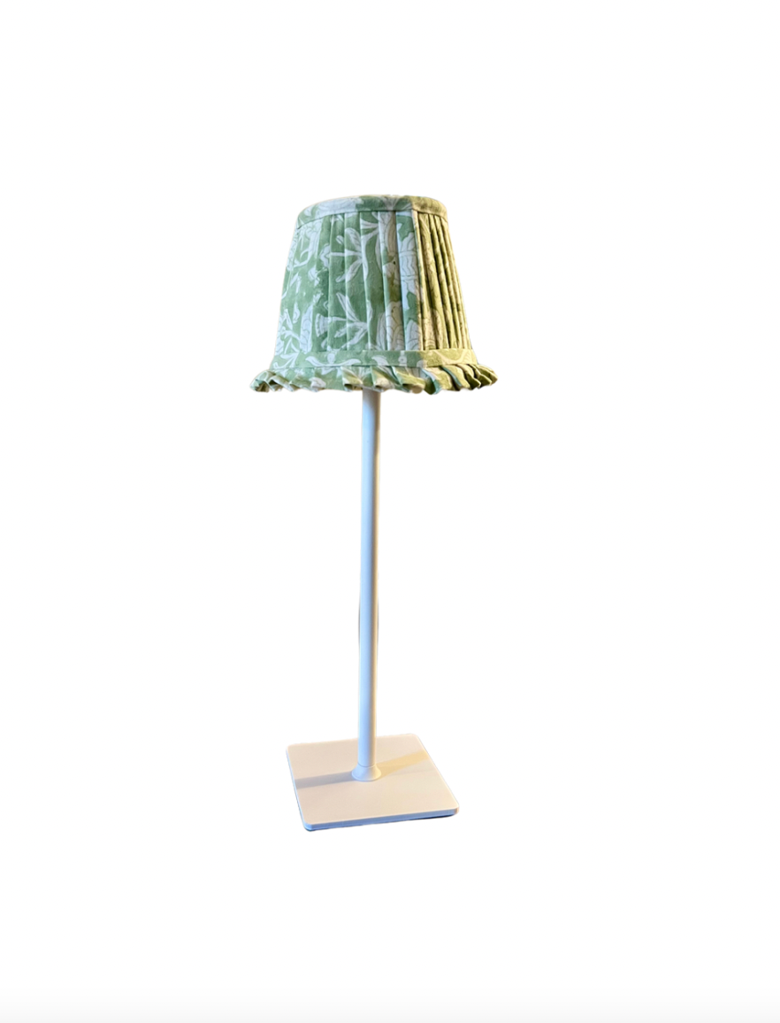 Light green pleated lamp shade
