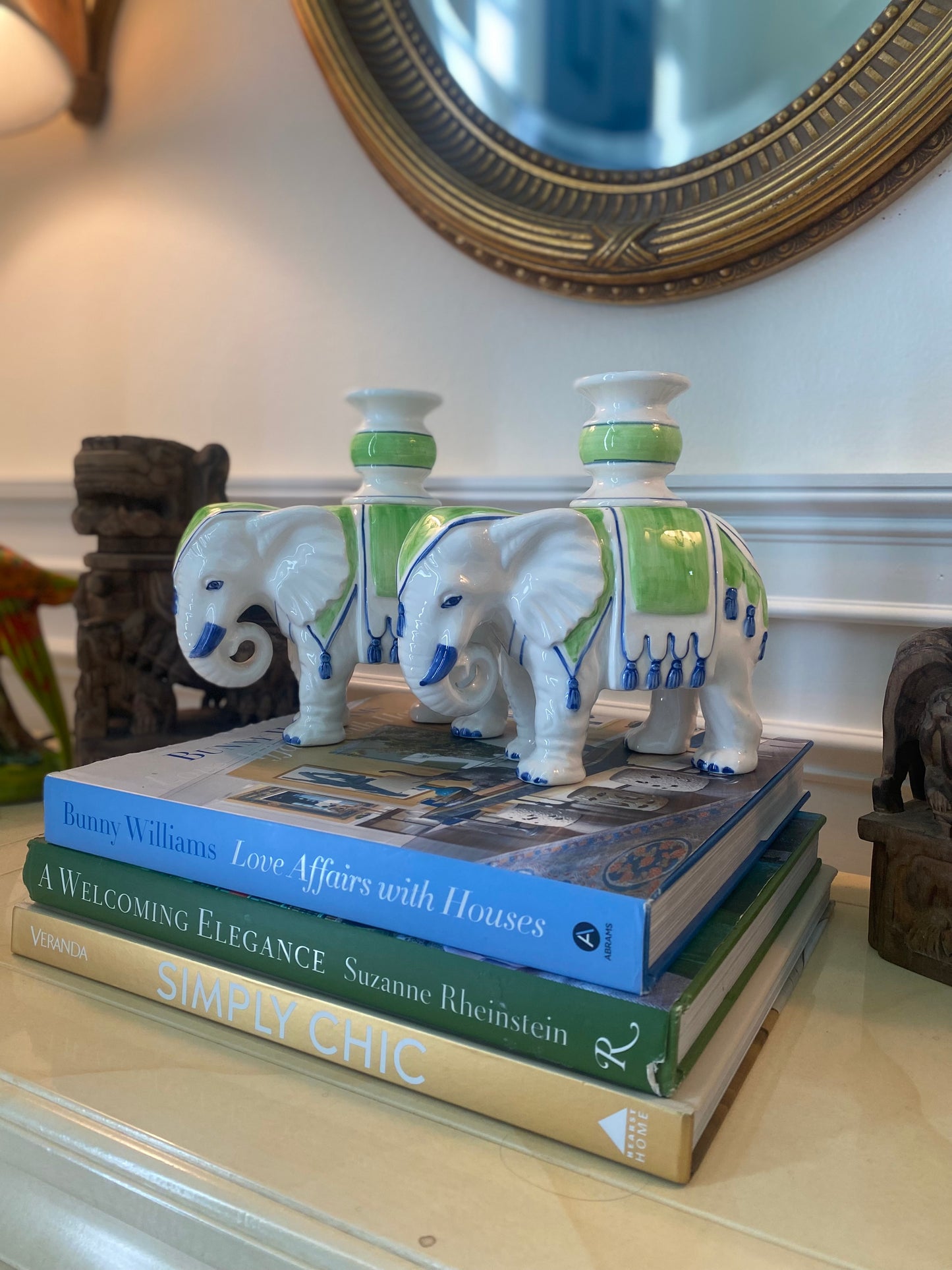 Vintage 1970s Fitz & Floyd Elephant Candlestick Holders, Pair