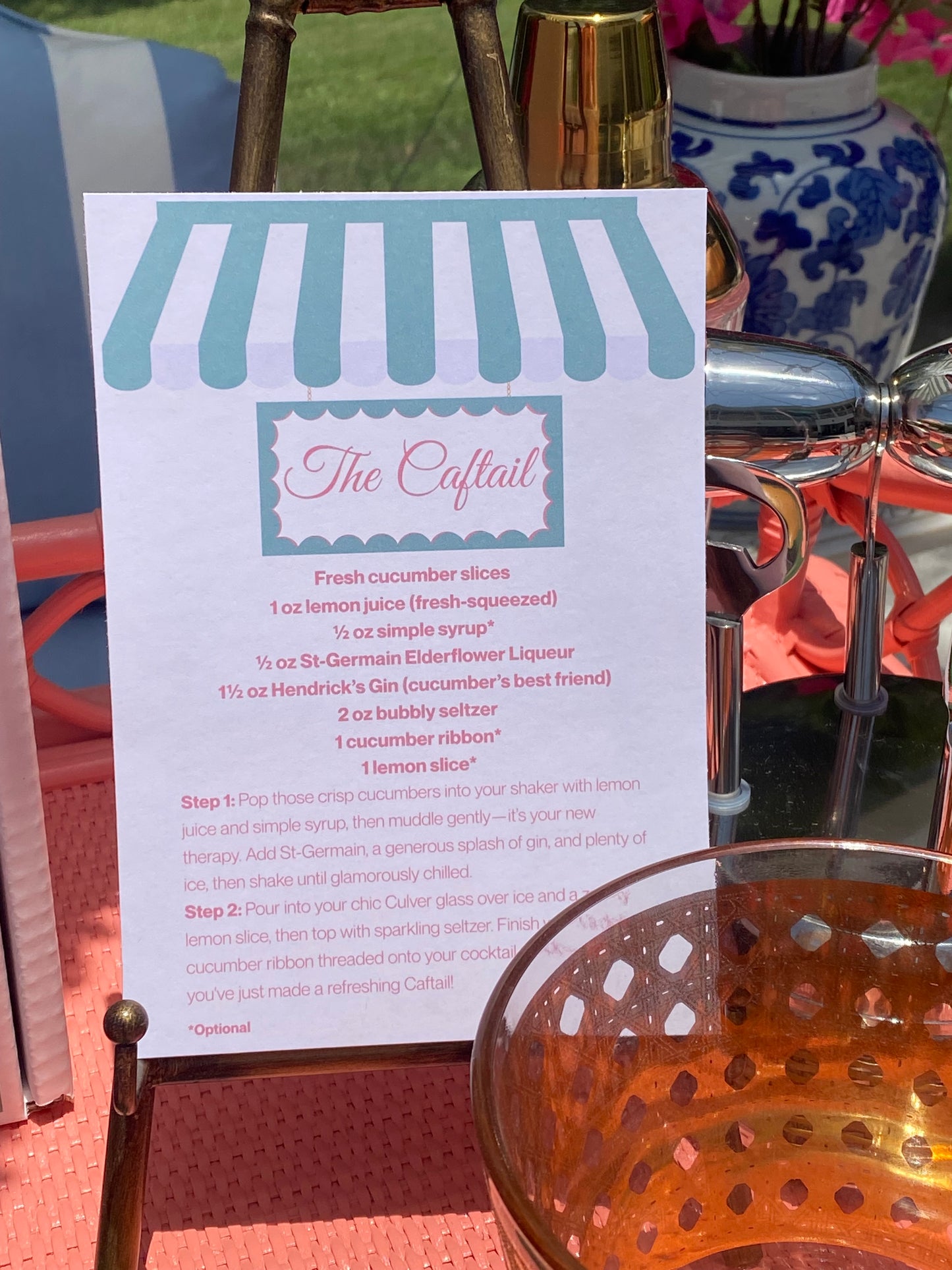 Full Caftail Set for 4 with Bonus Cocktail Picks