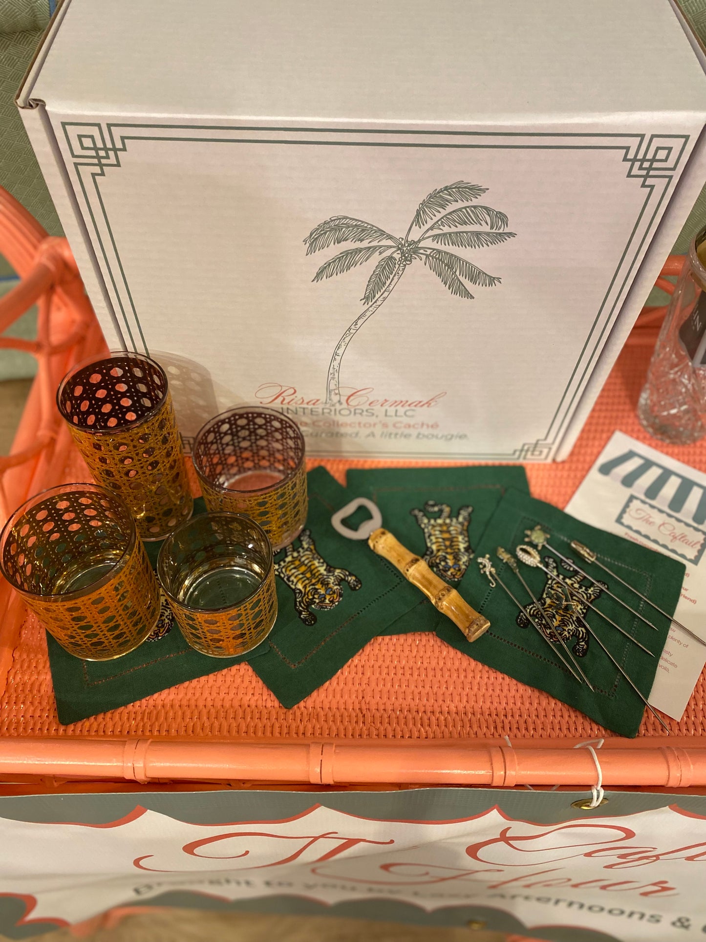 Full Caftail Set for 4 with Bonus Cocktail Picks