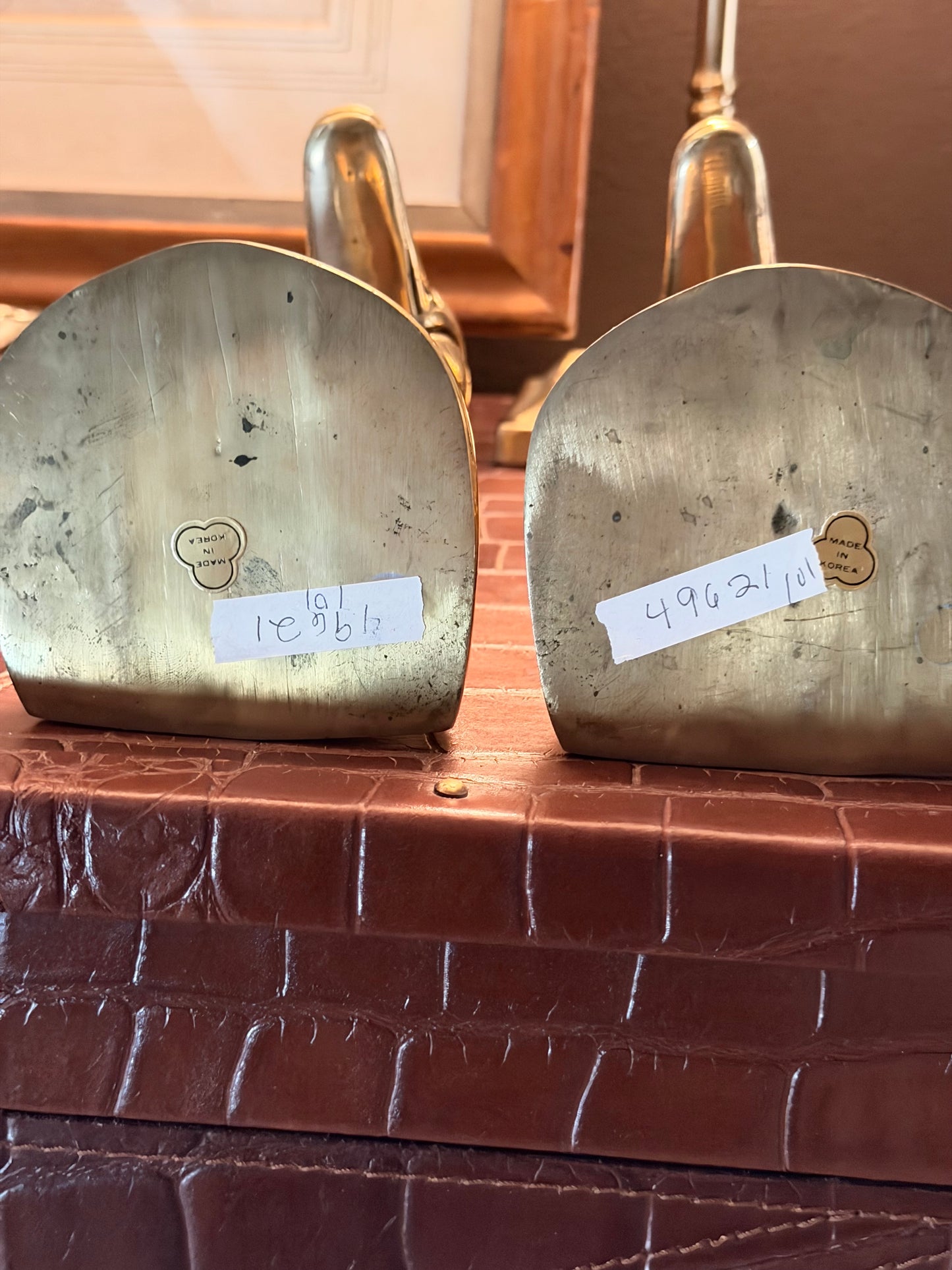 Vintage Heavy Brass Mallard Duck Bookends — Sarreid Style Pair