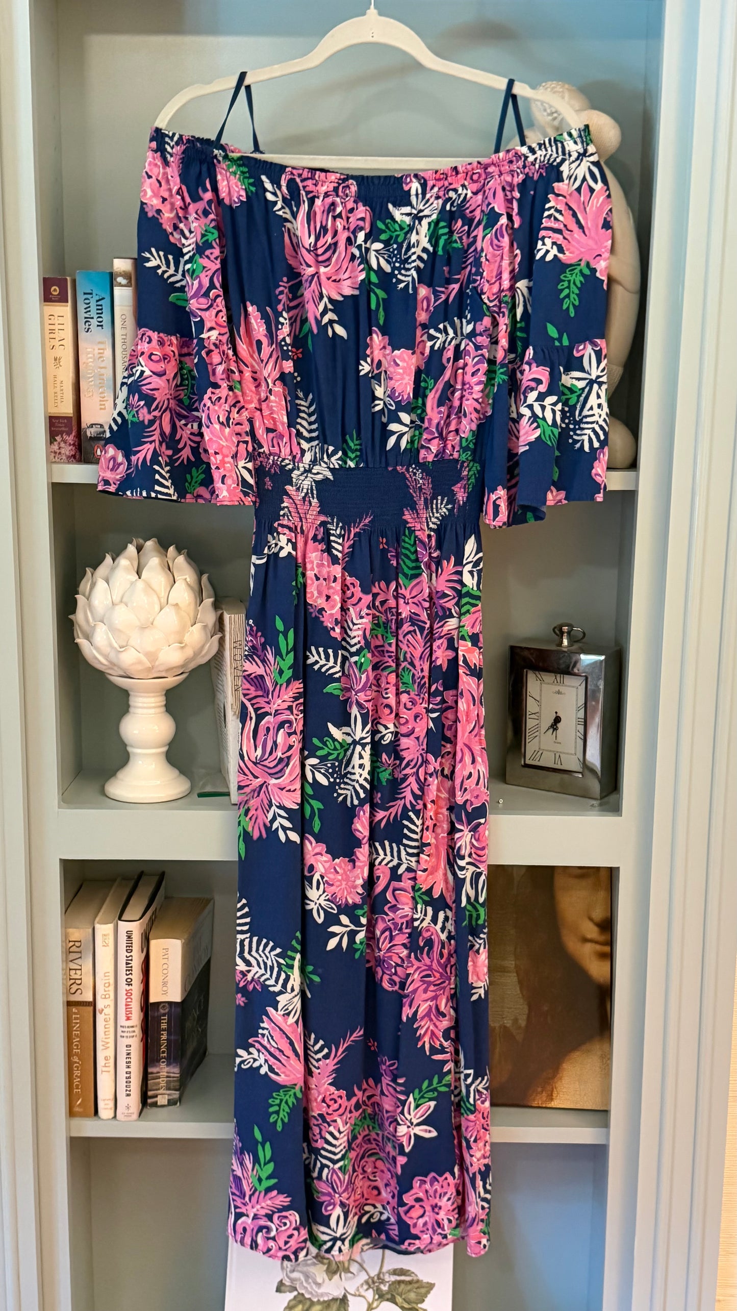 Lilly Pulitzer Raven Midi Dress Oyster Bay Navy | Size Small
