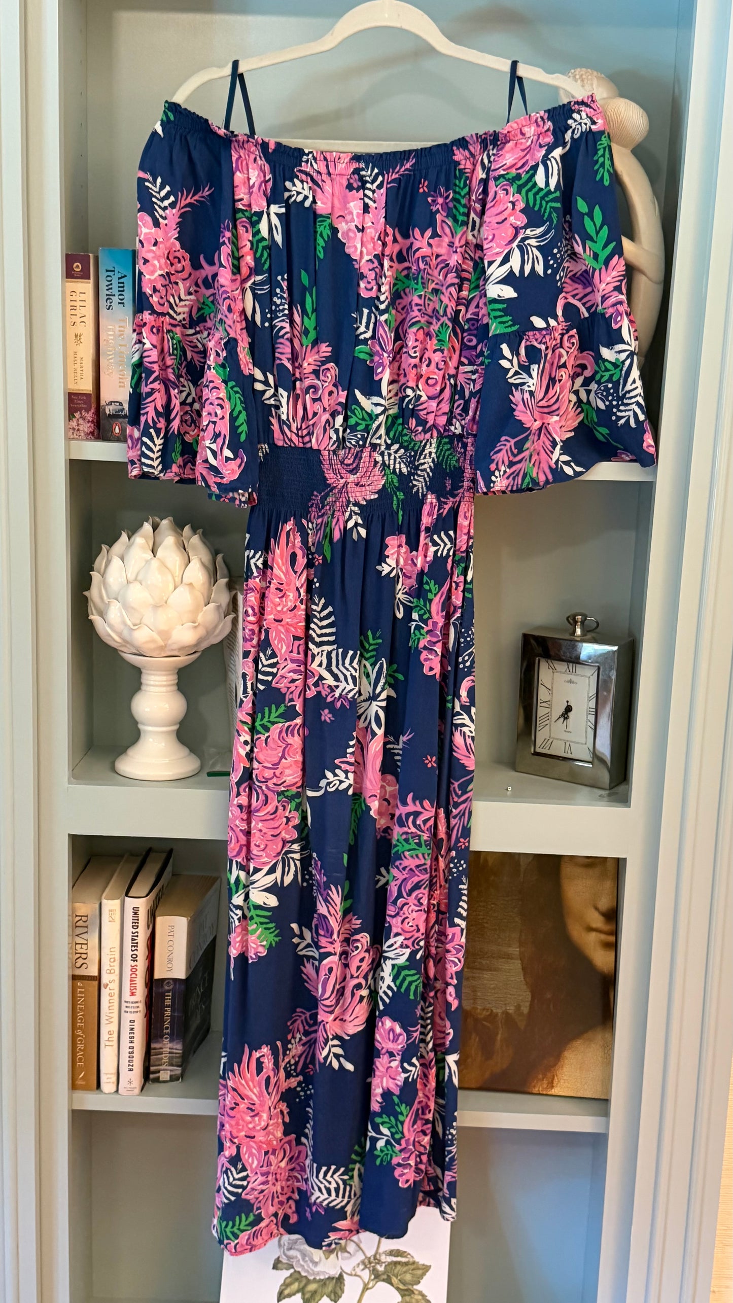 Lilly Pulitzer Raven Midi Dress Oyster Bay Navy | Size Small