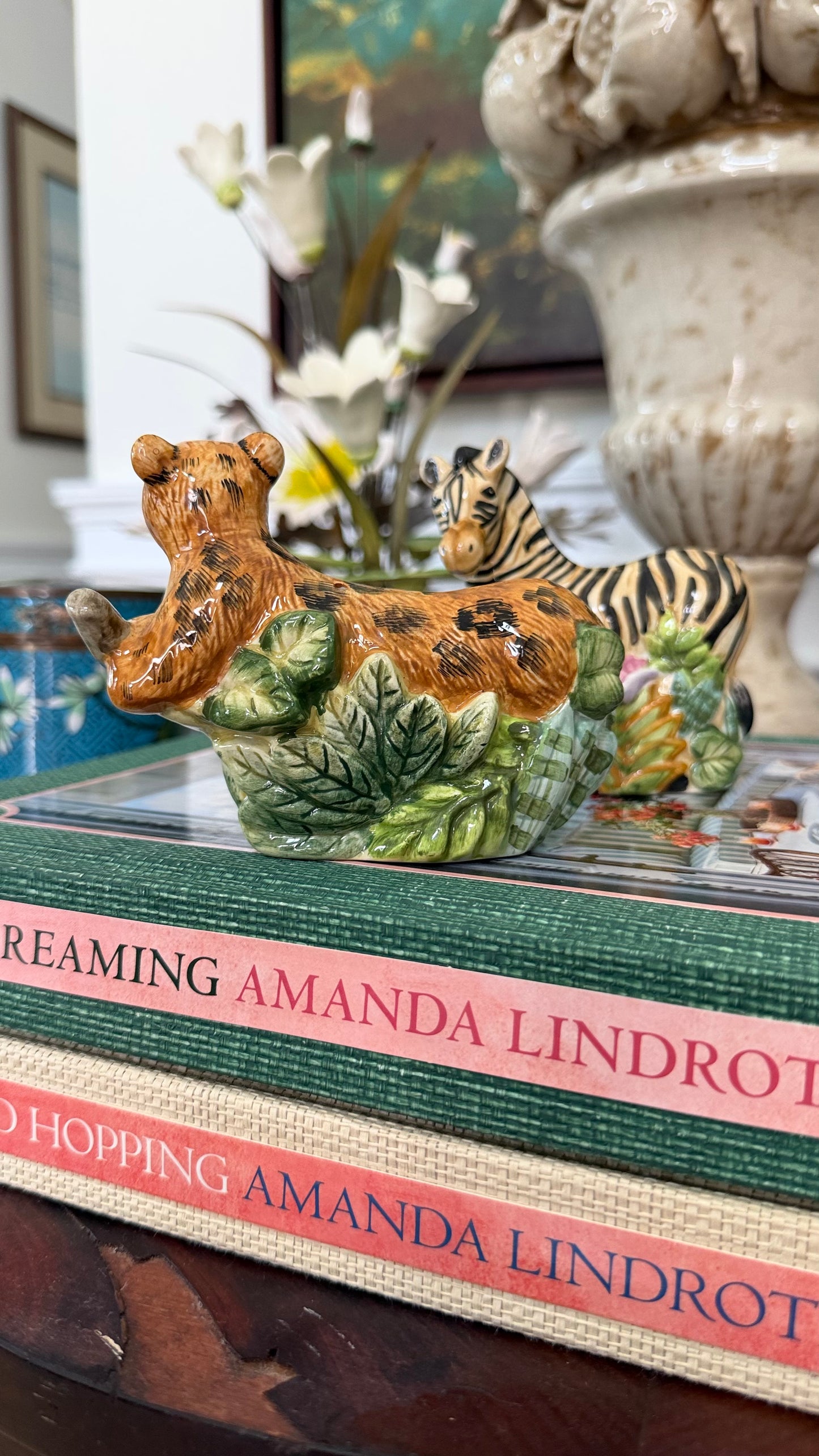 Sakura Jungle Leopard & Zebra Salt and Pepper Shakers