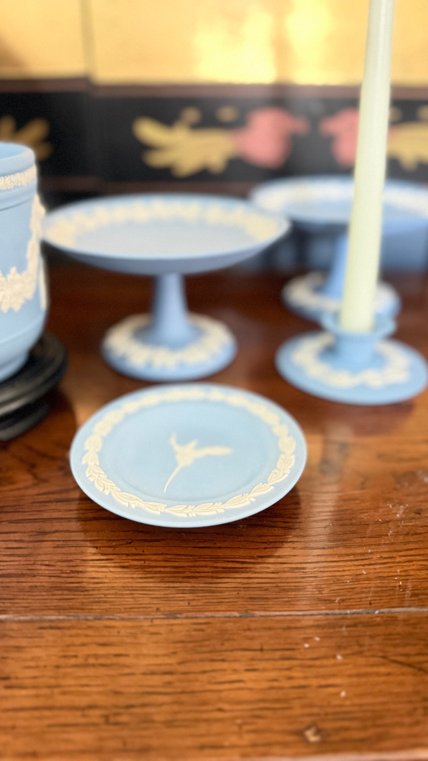 Vintage Wedgwood Blue Jasperware Grapevine Tazza — Sold Individually