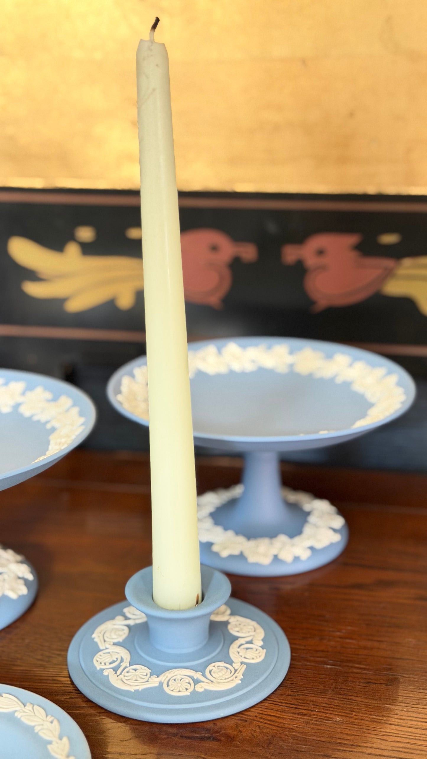 Vintage Wedgwood Blue Jasperware Grapevine Tazza — Sold Individually