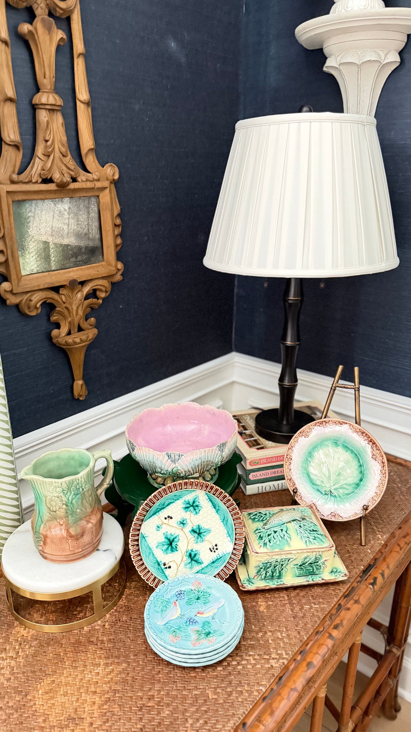 Antique Victorian Majolica Sardine Box — Attributed to George Jones