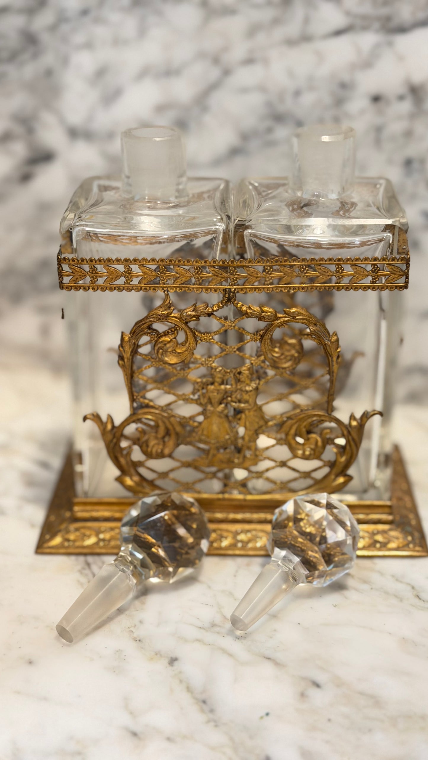 Antique French Gilt-Bronze Double Perfume Casket
