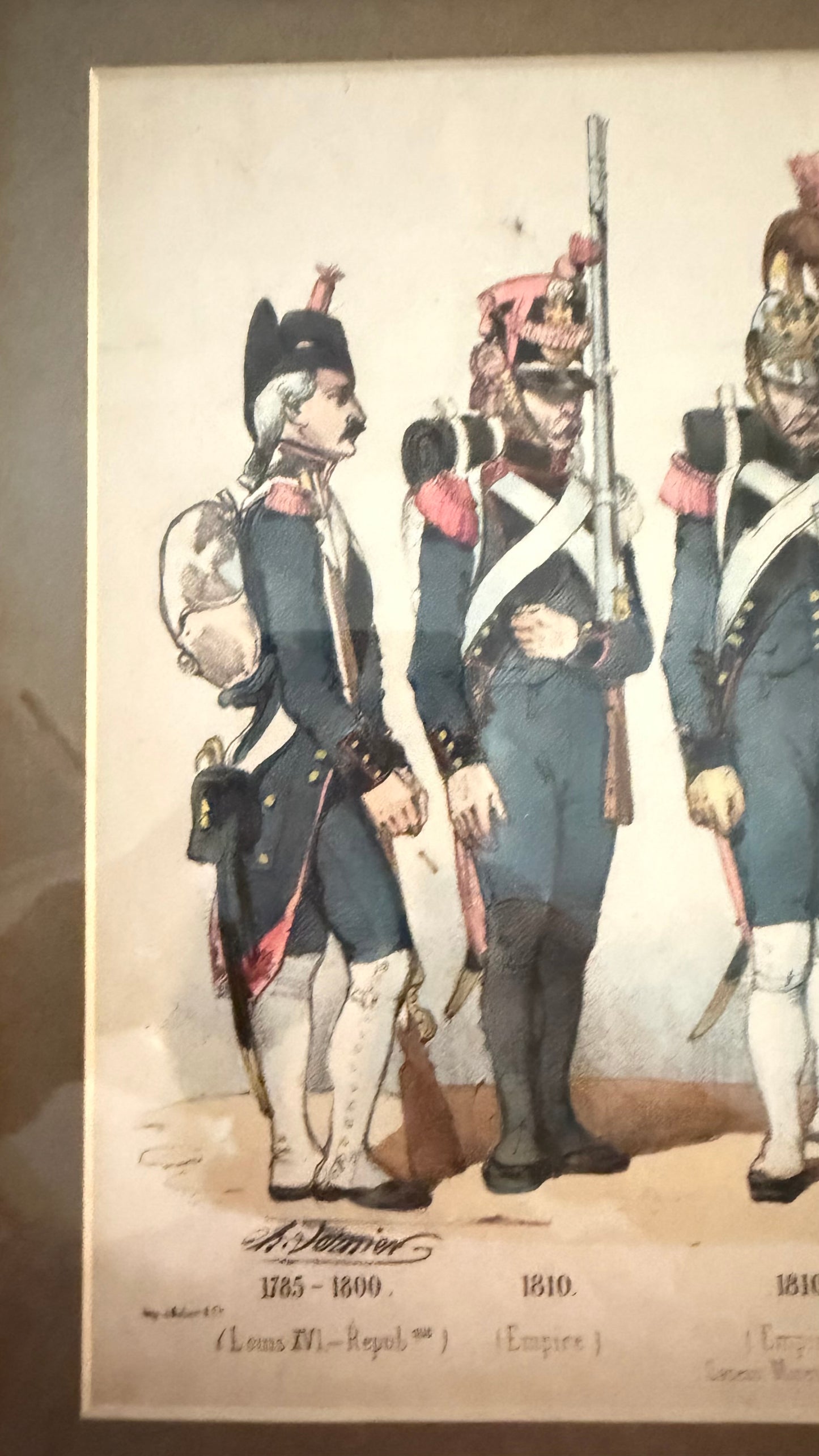 The French Regiment Collection | Antique Charles Vernier Lithographs & Vintage Bell Pull