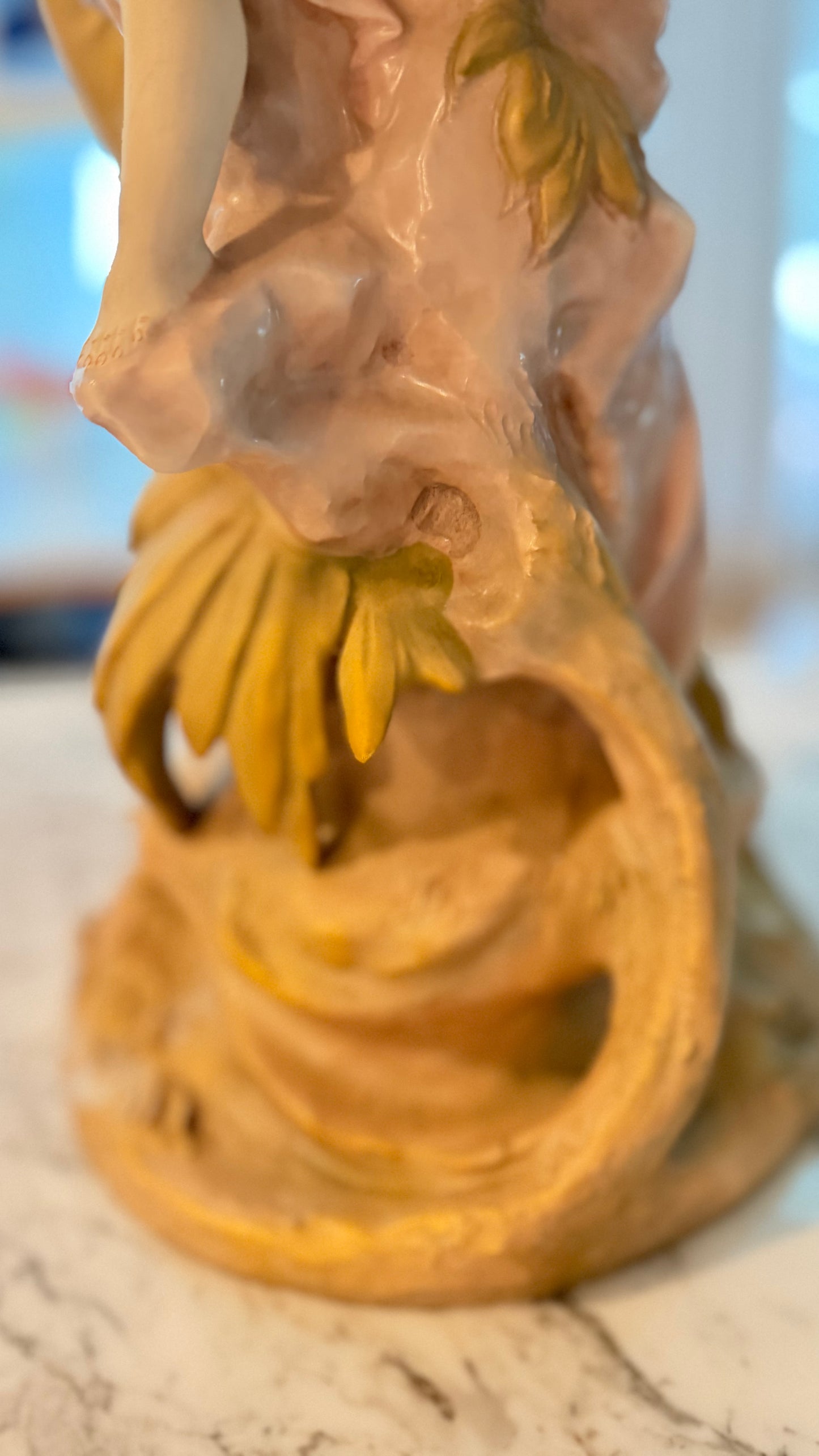 Vintage Royal Dux Art Nouveau Revival Nymph & Putti Shell Centerpiece, Model 10388