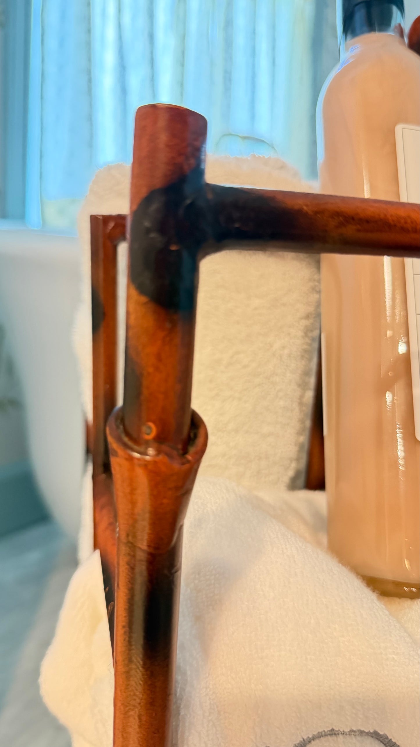 Vintage Faux Bamboo Magazine and Book Rack with Lower Shelf