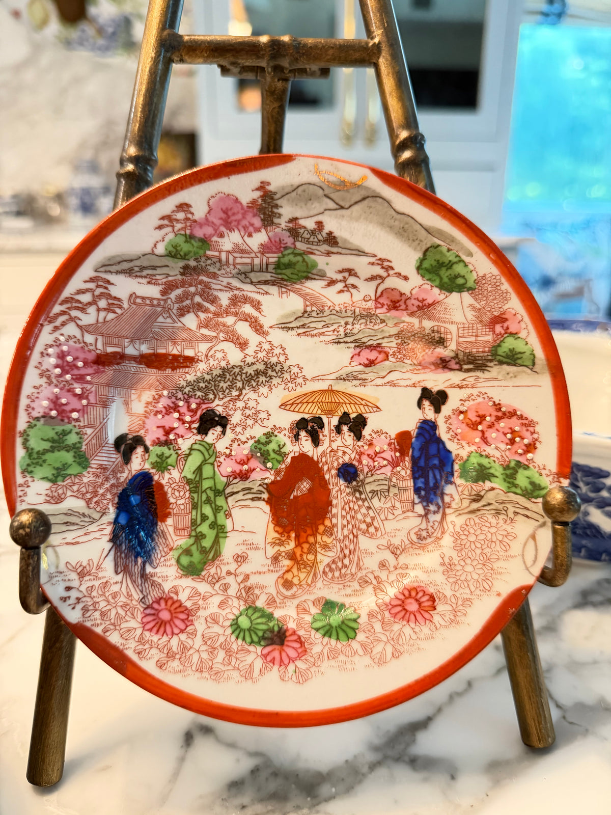 Vintage Japanese Geisha Girl Porcelain — Set of Nine