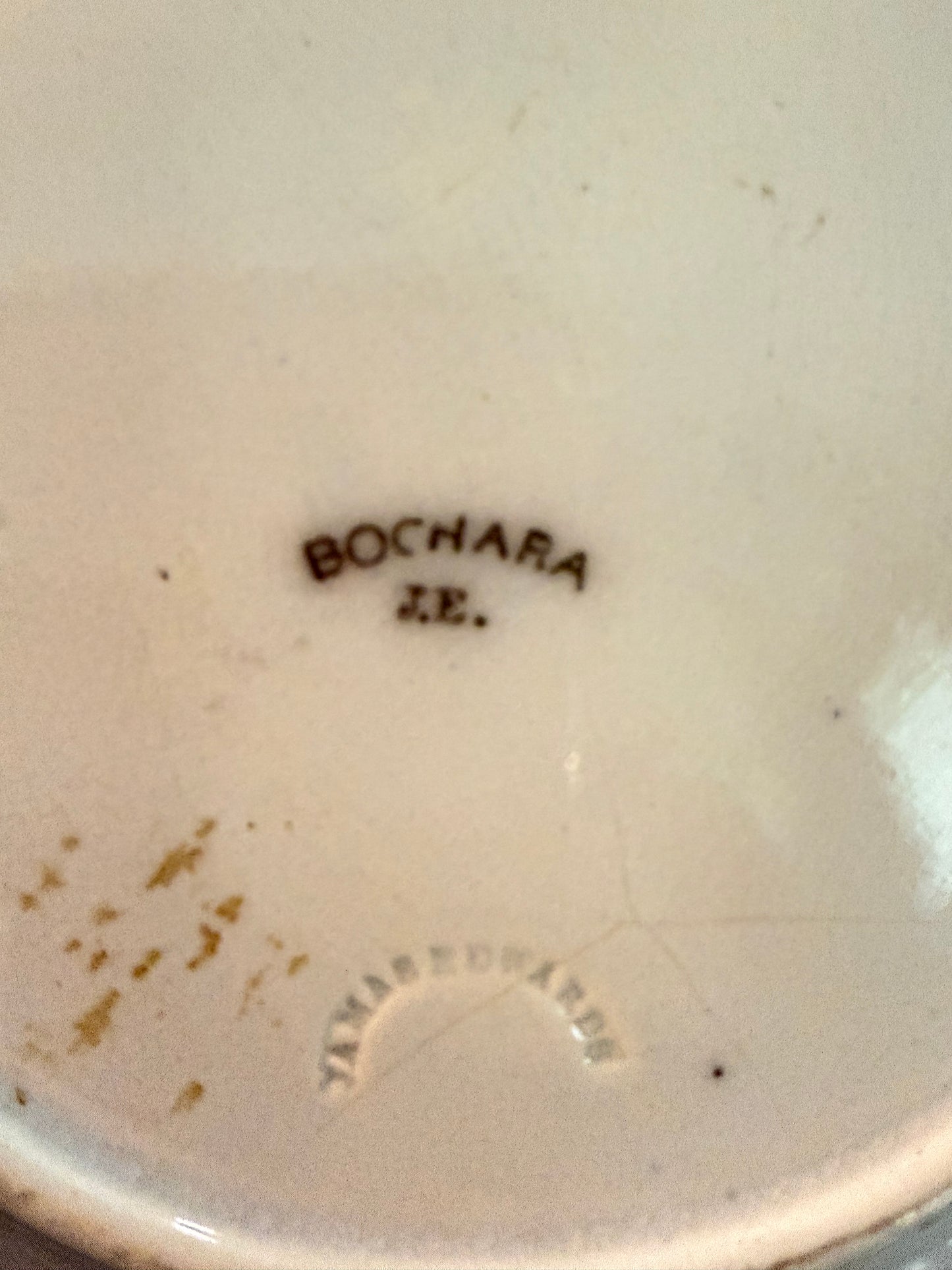 ANTIQUE JAMES EDWARDS “BOCHARA” MULBERRY TRANSFERWARE PLATE, CIRCA 1847–1851