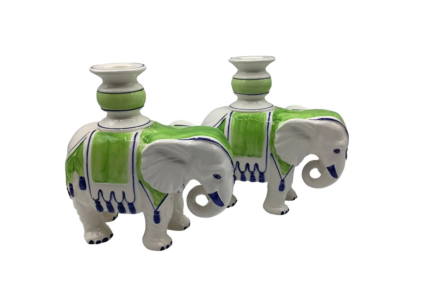 Vintage 1970s Fitz & Floyd Elephant Candlestick Holders, Pair