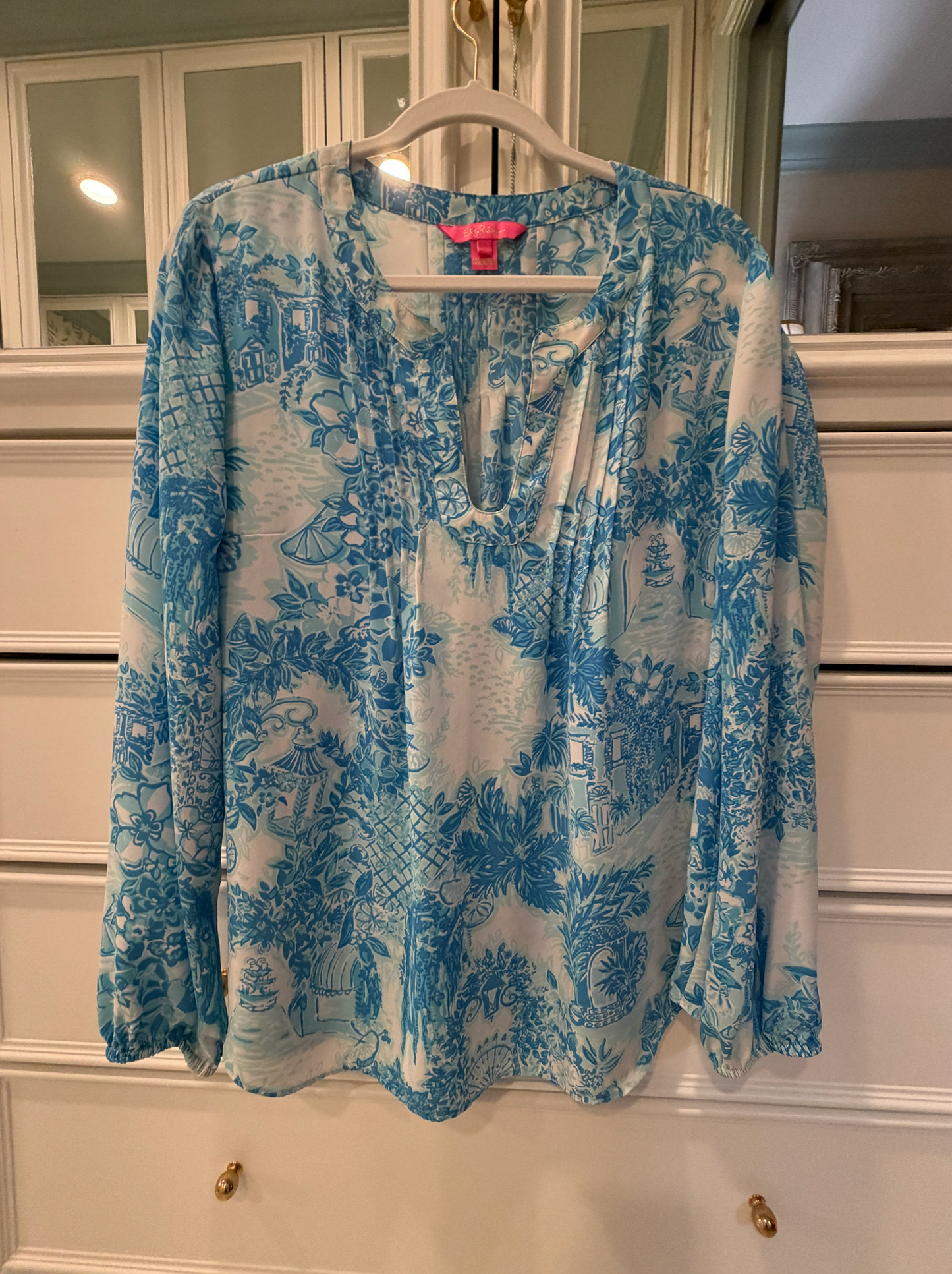 Lilly Pulitzer Colby Top Toile Me About It | Size Large