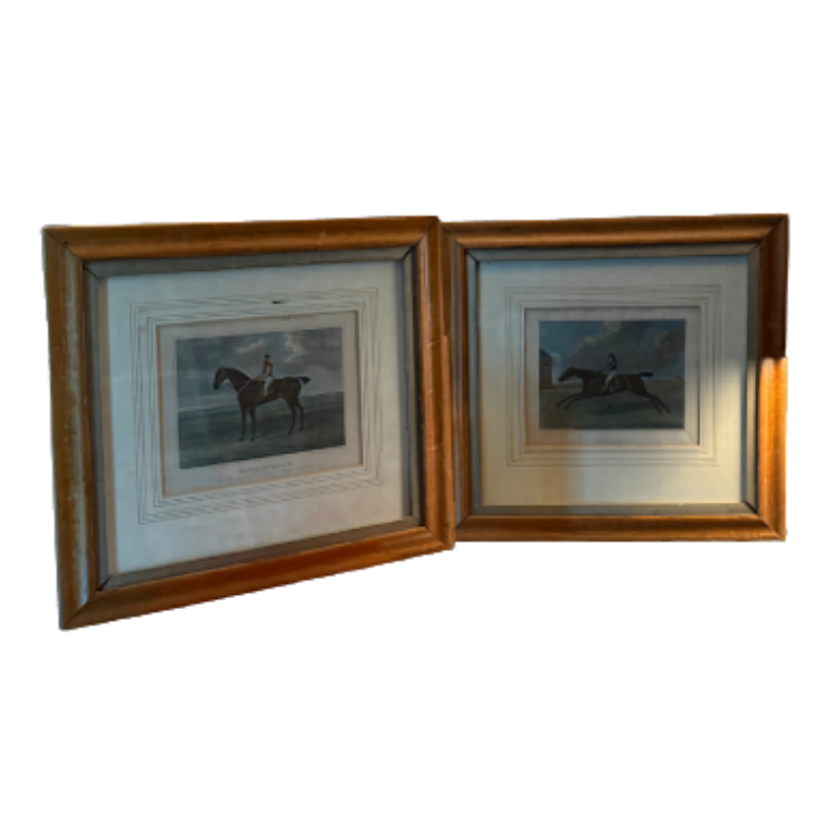 Pair of Antique 1817 George Stubbs Equestrian Engravings — Hambletonian & Baronet
