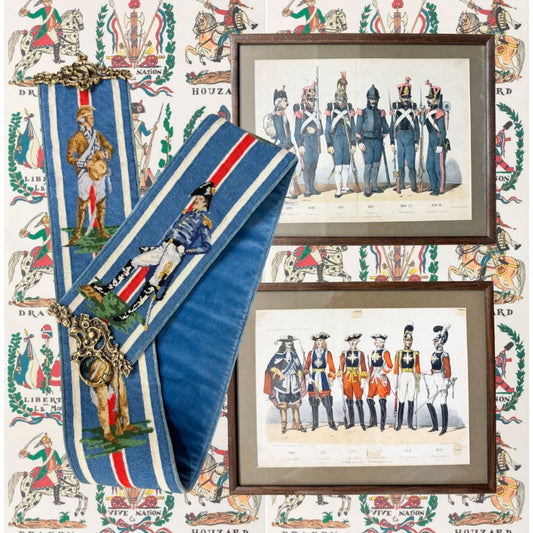 The French Regiment Collection | Antique Charles Vernier Lithographs & Vintage Bell Pull