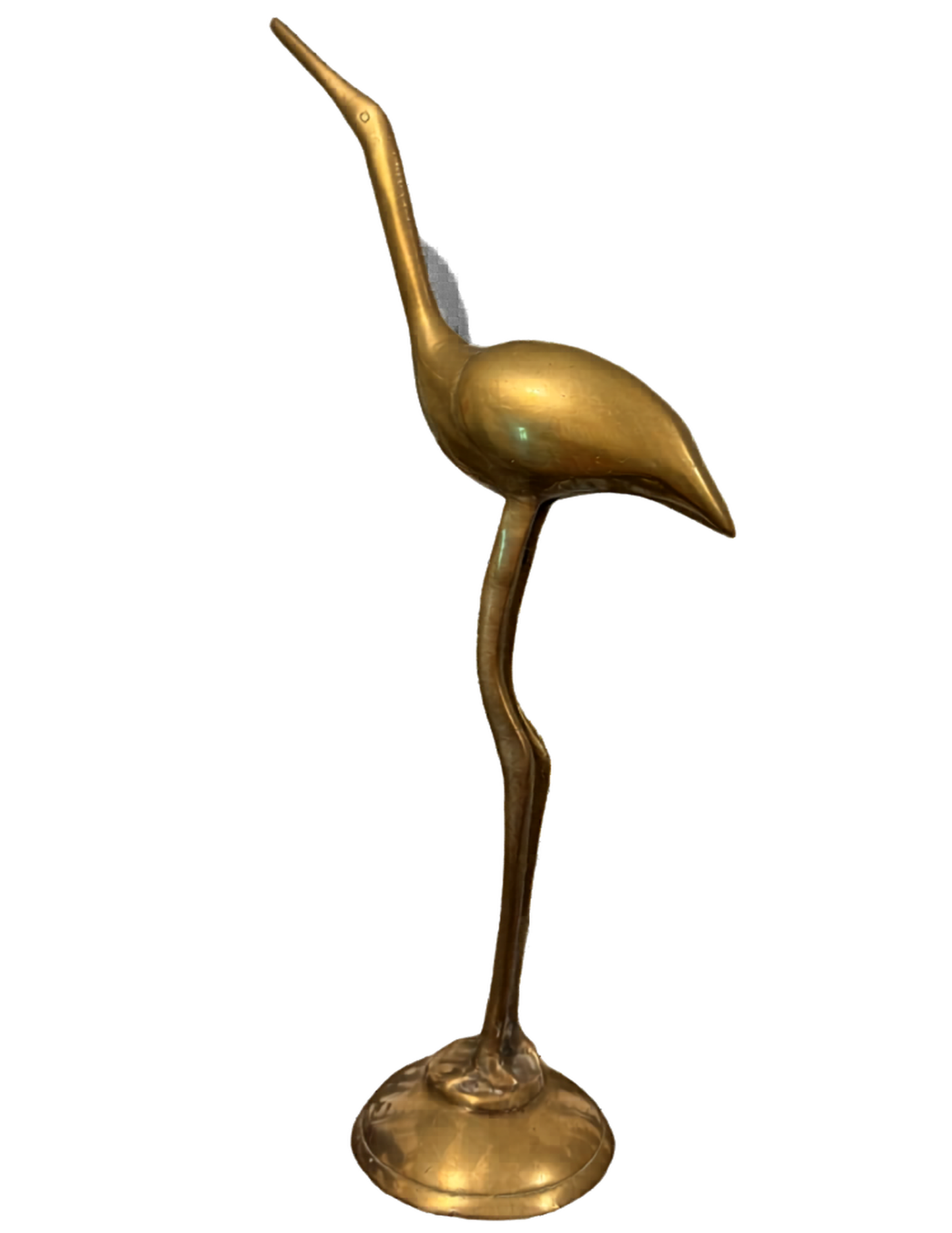 Vintage Solid Brass Crane Pair