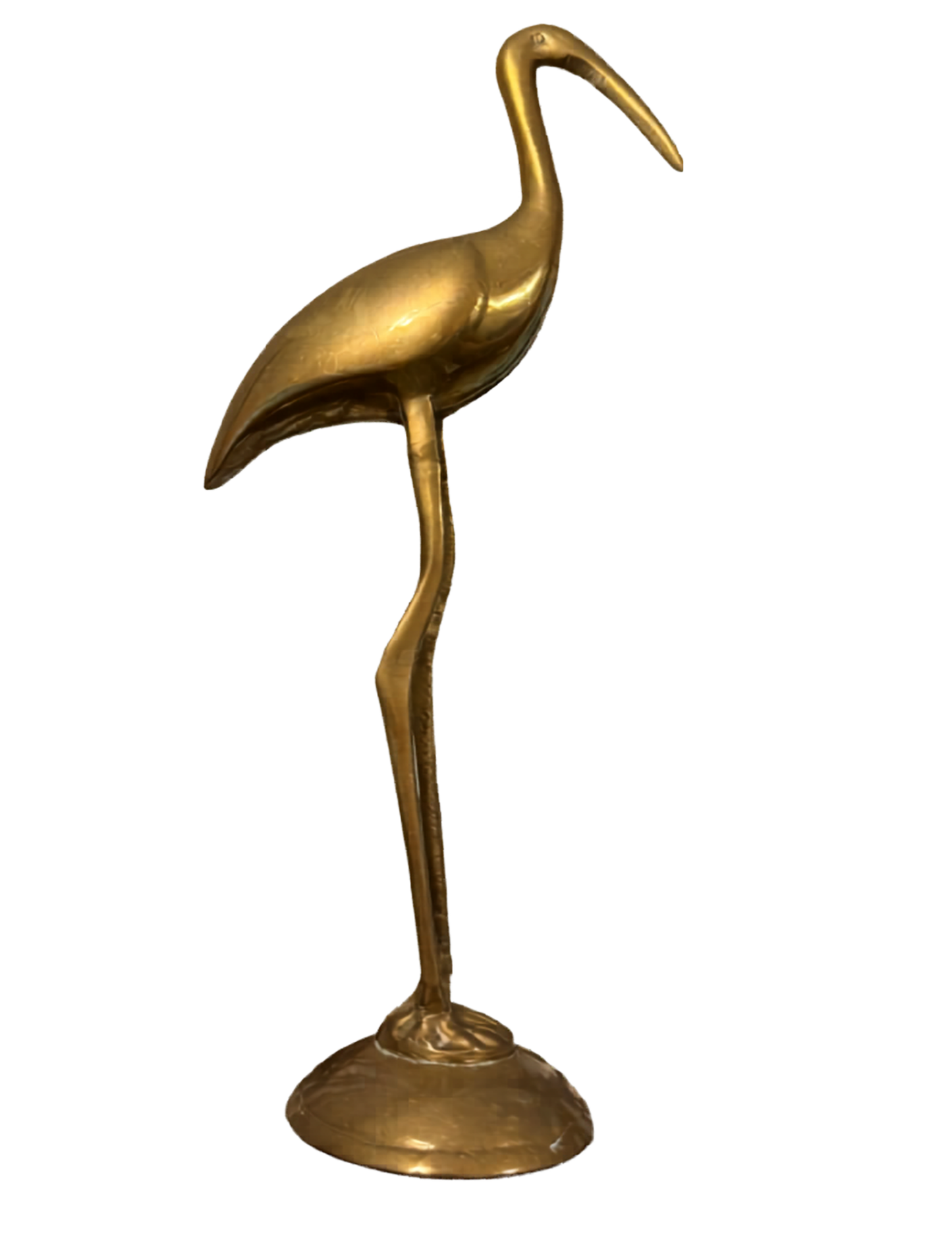 Vintage Solid Brass Crane Pair