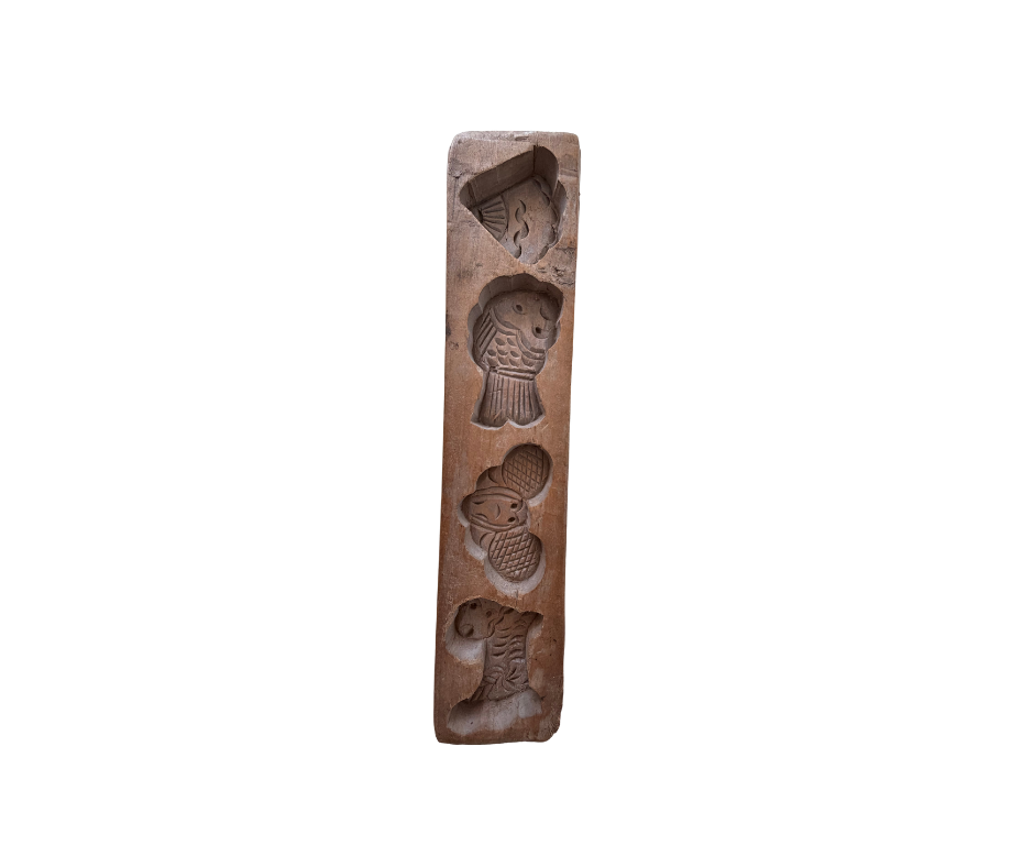 Antique Qing Dynasty Chinese Carved Wooden Pastry Molds | Set of Three | Beijing Collection
