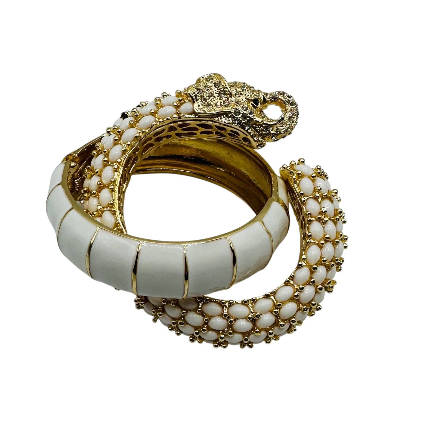 Bamboo & Bejeweled Elephant Bracelet Set – Inspired by David Webb | Set of 2