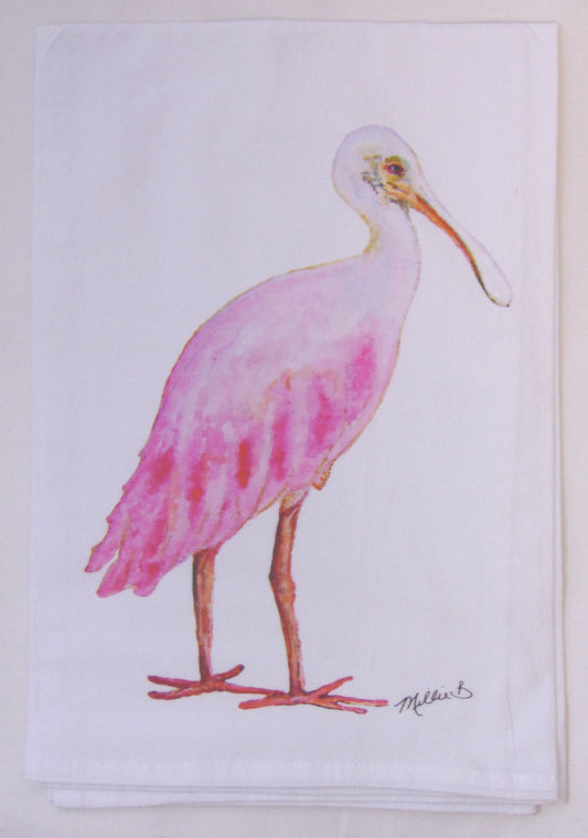 Watercolor Spoonbill Flour Sack Towel – Limited Edition by Lowcountry Linens